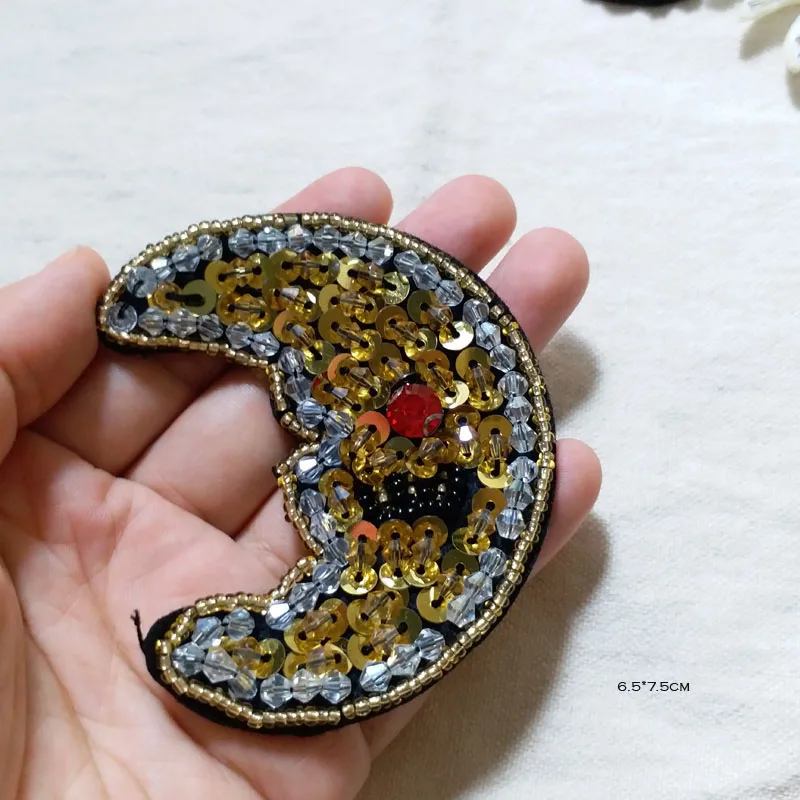 moon beaded patch