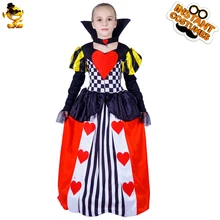 DSPLAY/костюмы королевы сердец для девочек; торжественное длинное платье принцессы для девочек; карнавальные костюмы на Хэллоуин