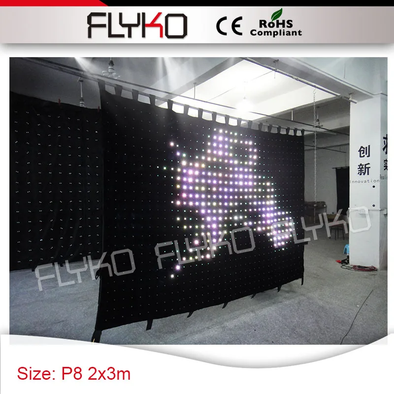 

Fairy light 2x3m P8 led free shipping clear flexible foldable video backdrop