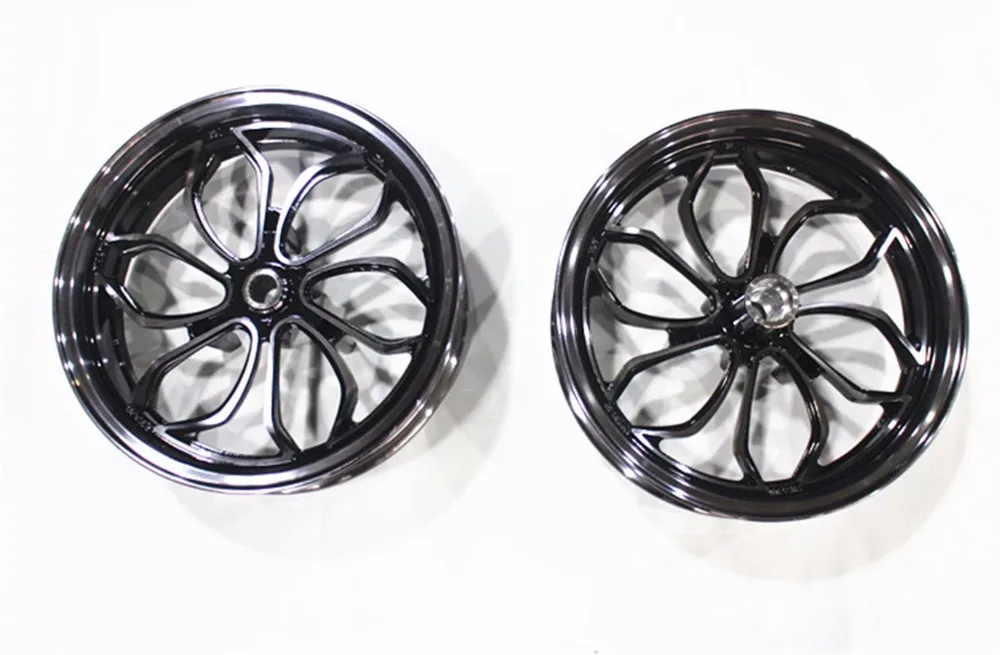 Motorcycle Wheel Rims Front Rear Wheel Rim Set Aluminum Alloy Black For
