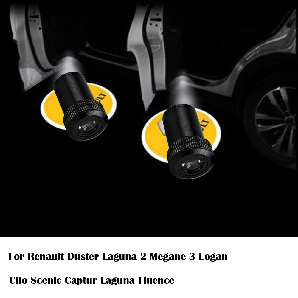 

2pcs Car Door Light For Renault Laguna 2 Megane 3 Logan Clio Fluence Duster Scenic Captur Car Styling LED Projector Logo Light