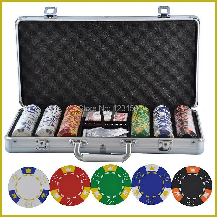 PK 5001 300pcs chips with case, Clay 14g Poker Chips insert metal, five