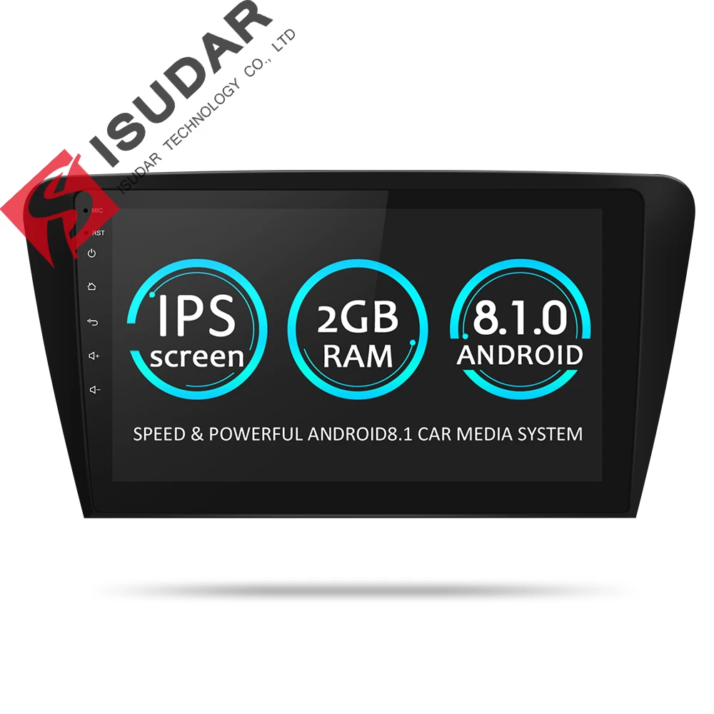 Isudar Штатная Автомагнитола с 10.1 Дюймовым Экраном 2 Din на Android 8.1.0 для автомобилей
