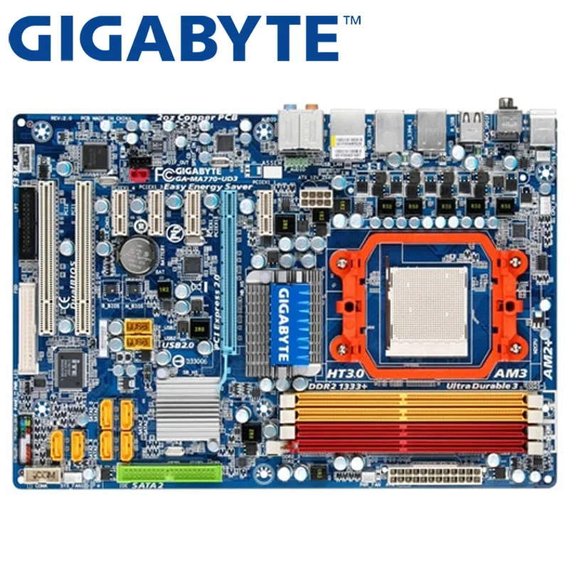 GIGABYTE GA MA770 UD3 настольная материнская плата 770 Разъем AM2/AM2 + AM3 для Phenom II X4 X3 FX Athlon 64X2