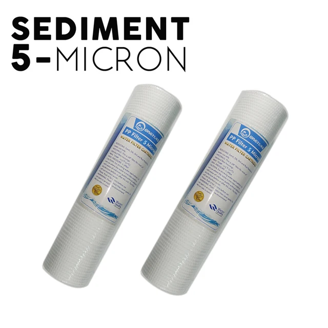 2 Pcs 10 INCH5 MICRON PPF/SEDIMENT WATER FILTER CARTRIDGE  Water Purifier  Front Filter Cartridge Aquarium FOR REVERSE OSMOSIS 2
