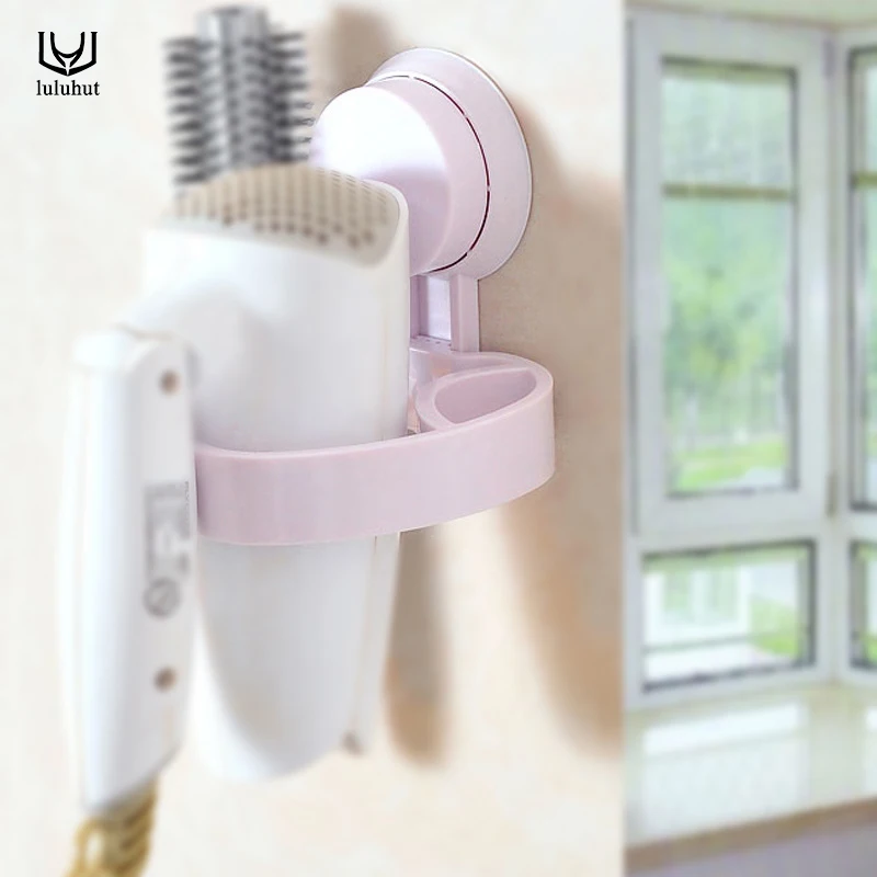 Plastic wall hanging blow dryer stand static suction hair drier holder electric blower rack