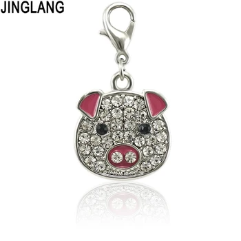 

JINGLANG Animal Jewelry Making Pig Charms Shape Zinc Alloy Handmade Pendants Necklace Bracelet Keychain Accessories 50 pcs