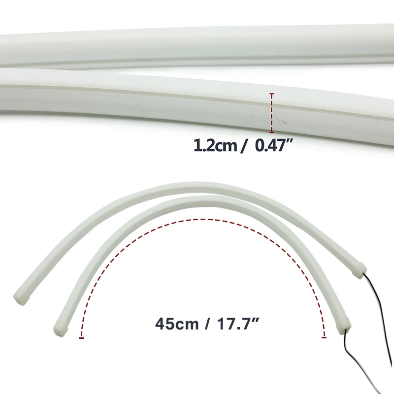 2 шт. 45/60 см Автомобильный светодиодный гибкий белый ходовой огонь светильник полосы для hyundai Санта Solaris Tucson Creta IX35 I30 KIA Sportage Rio