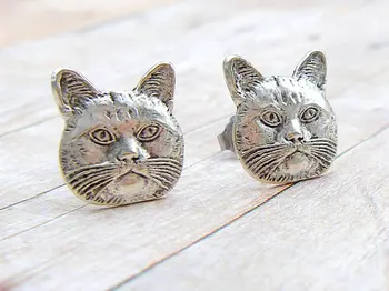 

Fashion CAT Antique Plated earrings Personality stud earrings for women