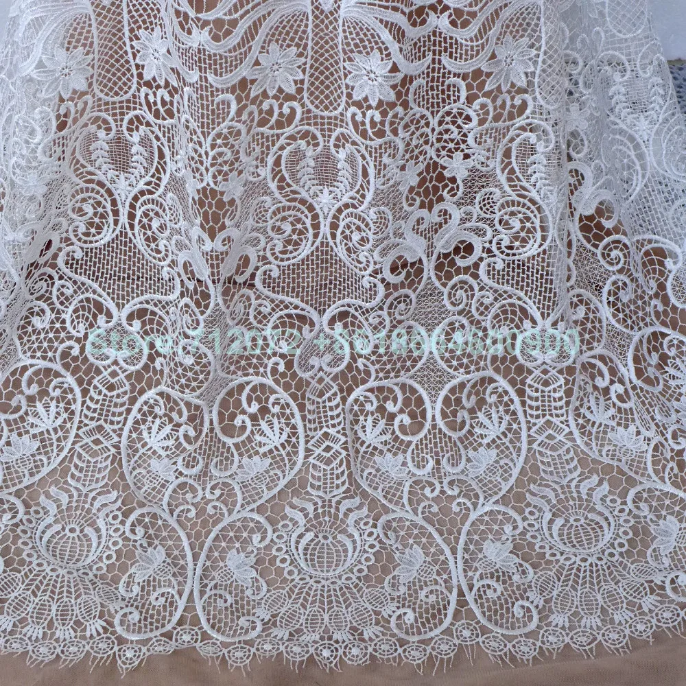 La Belleza Новое модное белое/черное открытое вышитое свадебное/вечернее платье/кружевная ткань 1 ярд