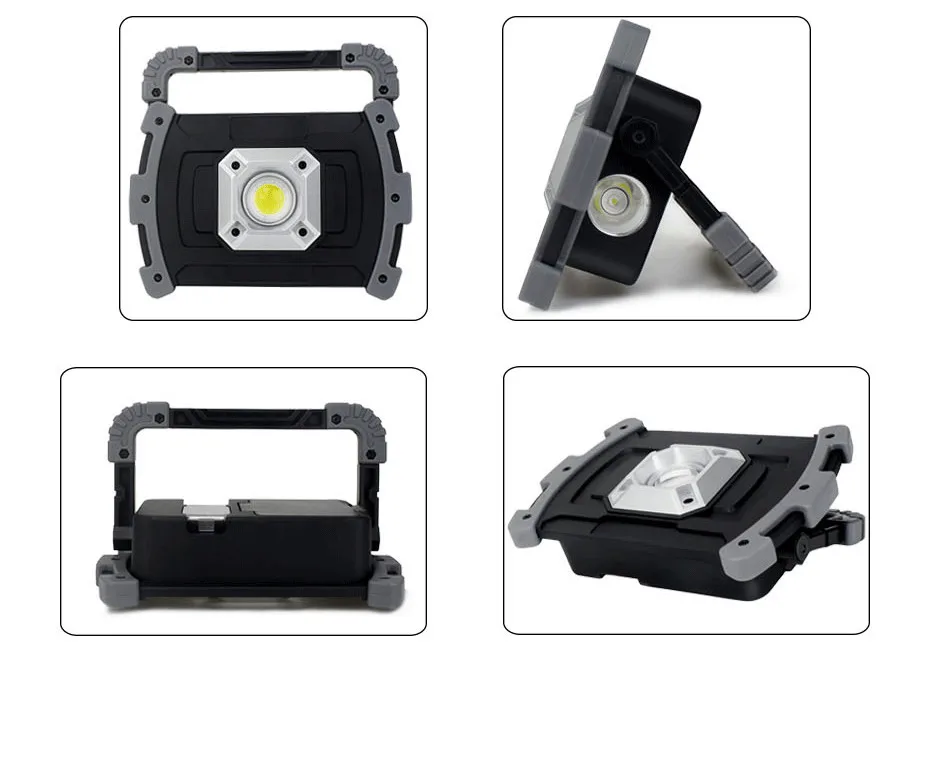 Портативный Точечный светильник, рабочий светильник, USB Перезаряжаемый прожектор, светильник IP44, водонепроницаемый наружный светильник, лампа для вспышки, светильник с батареей 18650