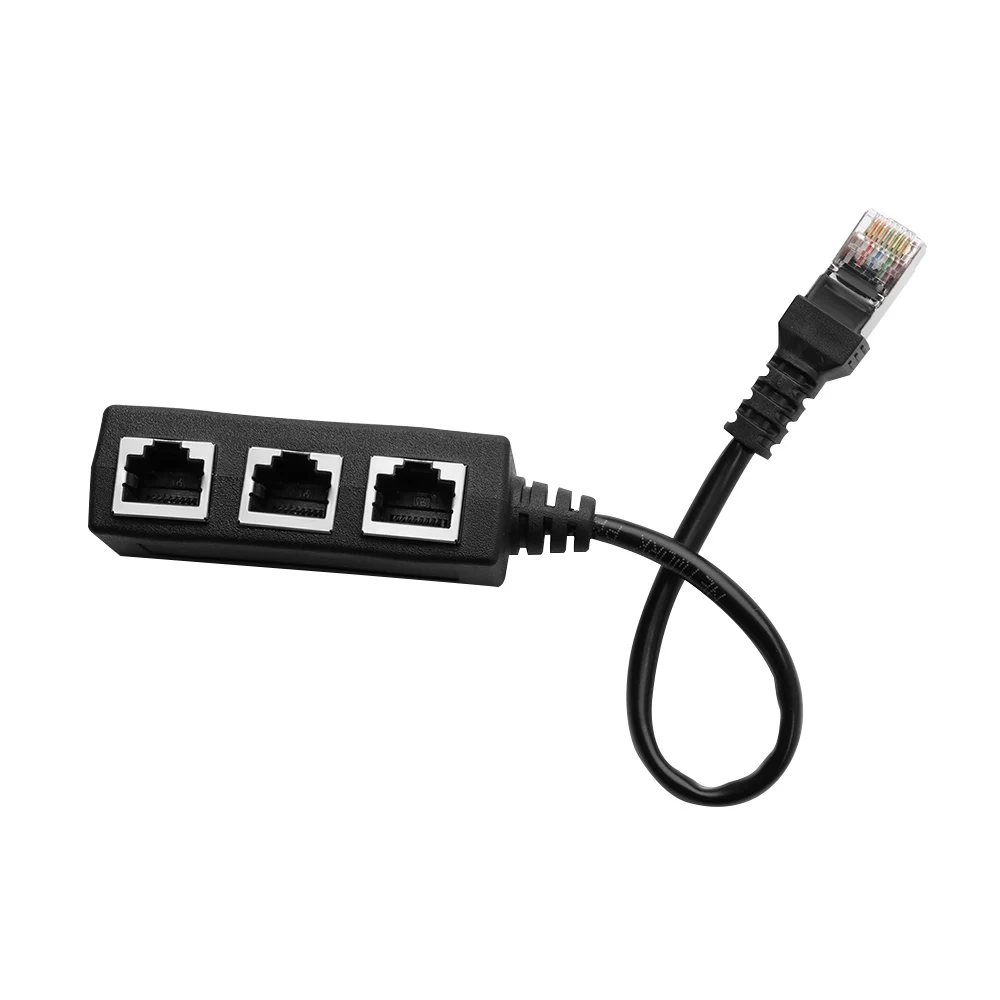 RJ45 1 to 3 Socket Network LAN Cable Splitter Ethernet Cord Adapter Connector