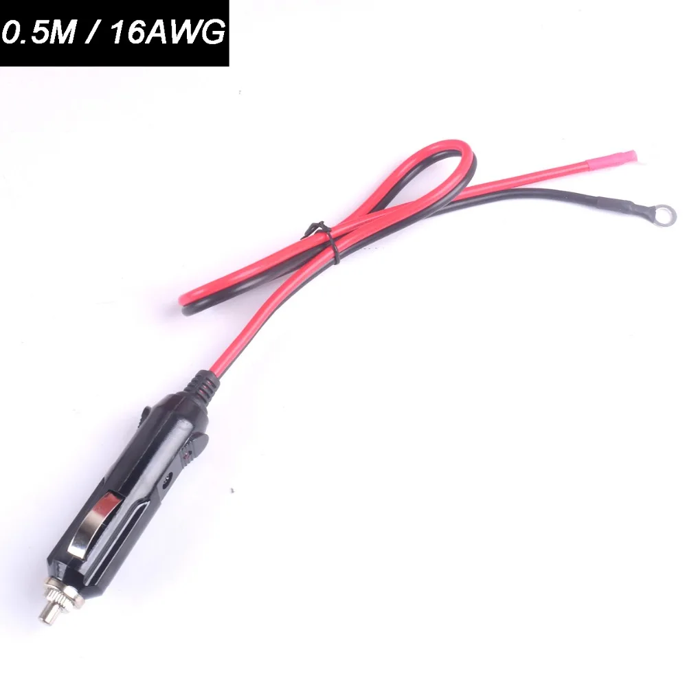 

Auto Cigarette Lighter Male to Raw Cable Ring Lugs Terminal Extension Adapter 0.5M/15A Heavy Duty Power Supply Cord DC Cable