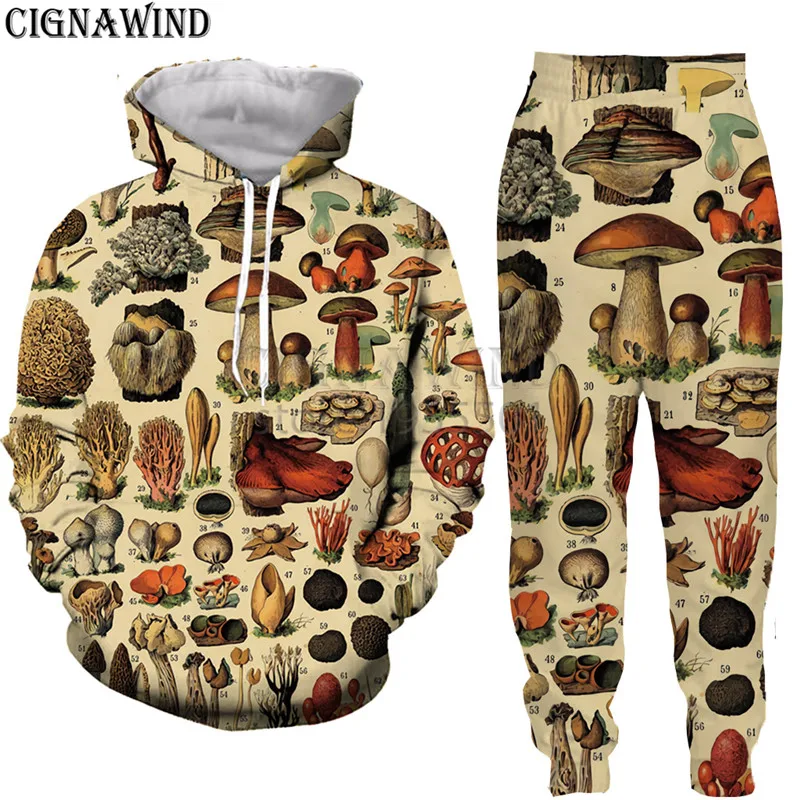 

New arrive novelty mushroom collage men women 3D print tshirt+pants sweatshirt /zipper/hoodie/+pants streetwear tops