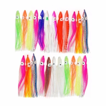 

100pcs 12cm Mixed Color Soft Silicone Fishing Lures Plastic Octopus Squid Skirt Fishing Lure Saltwater Octopus Bait
