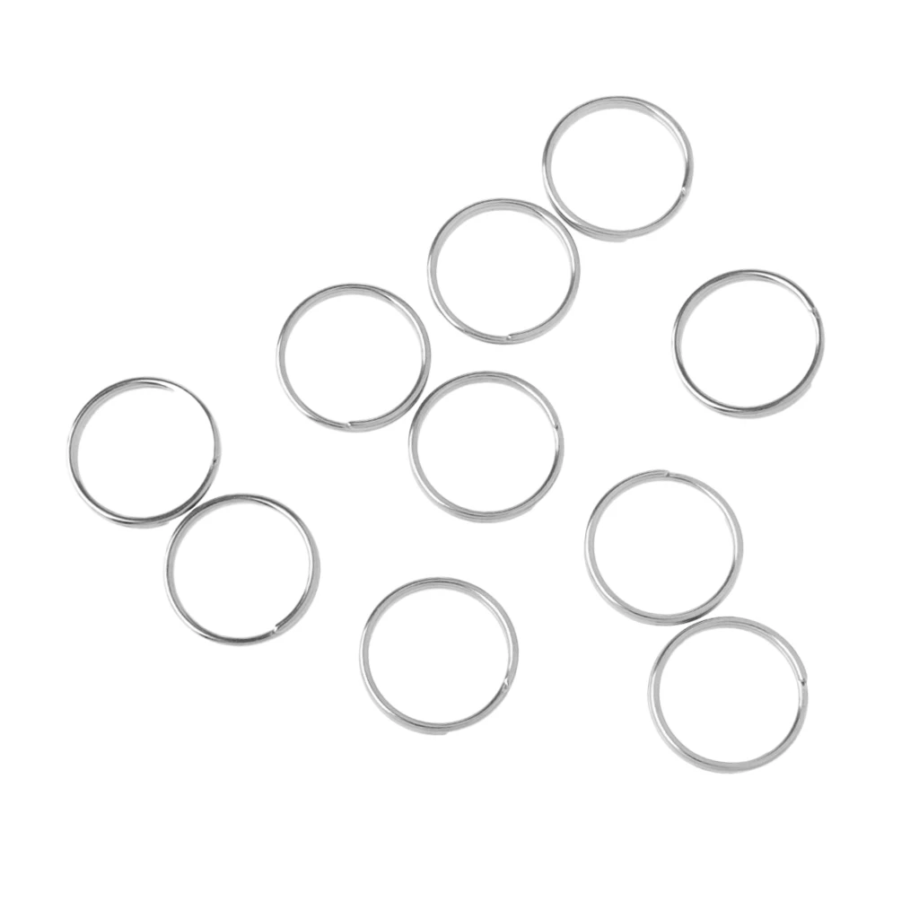 10Pcs Scuba Diving Ring Durable 316 Stainless Steel Hoop Split Key O Ring Chain Loop Keyrings Connectors