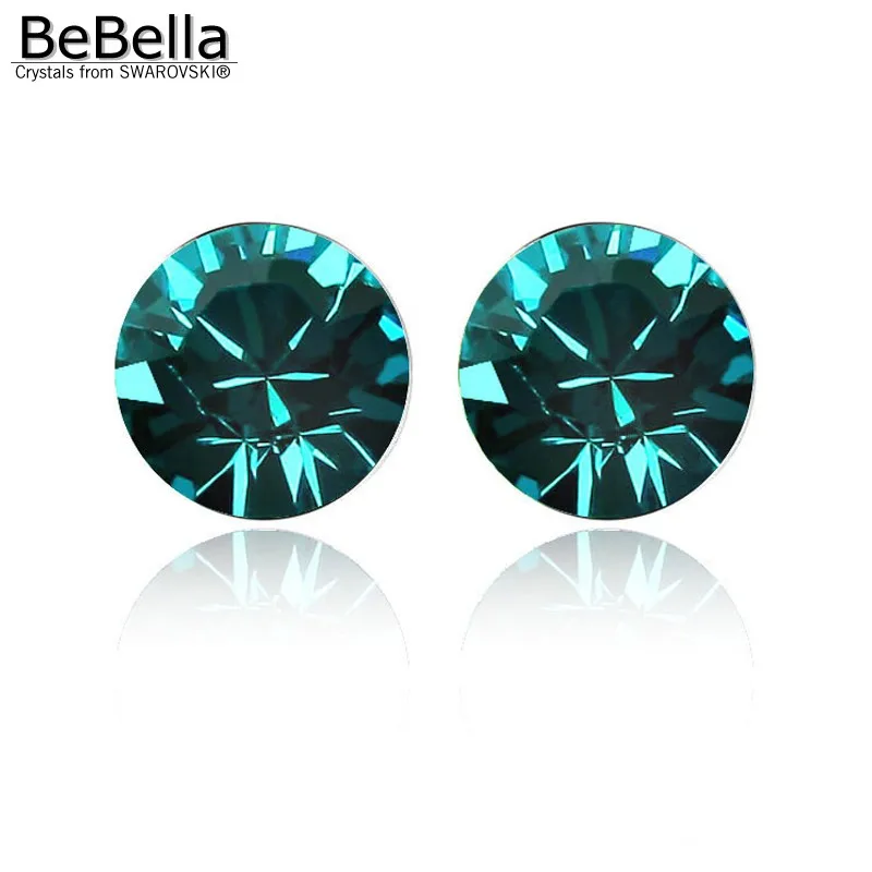 BeBella 5 мм круглые стразы серьги-гвоздики с кристаллами от Swarovski оригинальные модные украшения для женщин подарок для девушек и жены