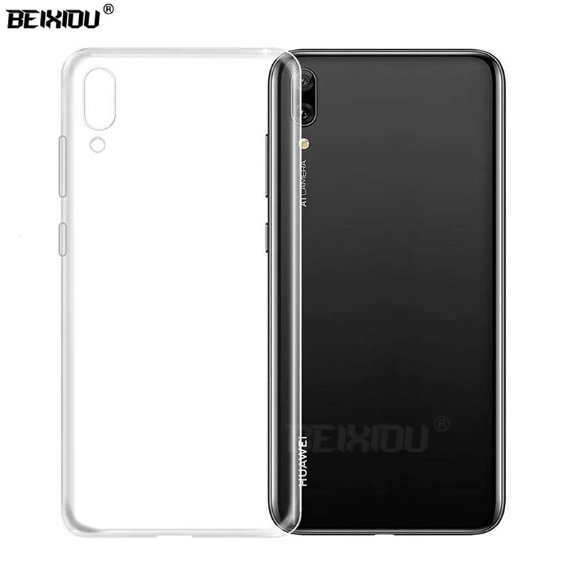 Чехол для Huawei Y7 2019 прочный силиконовый прозрачный мягкий чехол из ТПУ защитный на