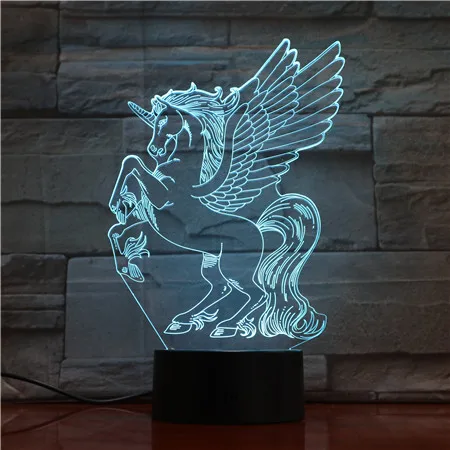 

3D Luminaria Unicorn Led Lamp Nightlight Kid Gift Toys Bedroom Decor For Kids Baby GX1728