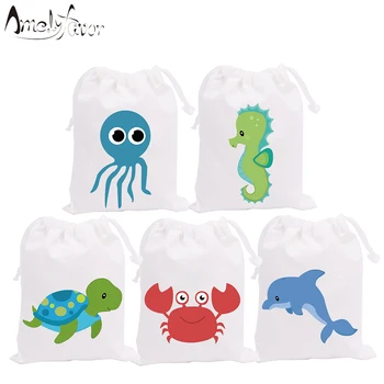 

Under the Sea Party Favor Bags Marine Animals Theme Crab Octopus Gift Bags Baby Shower Kids Birthday Party Container Supplies
