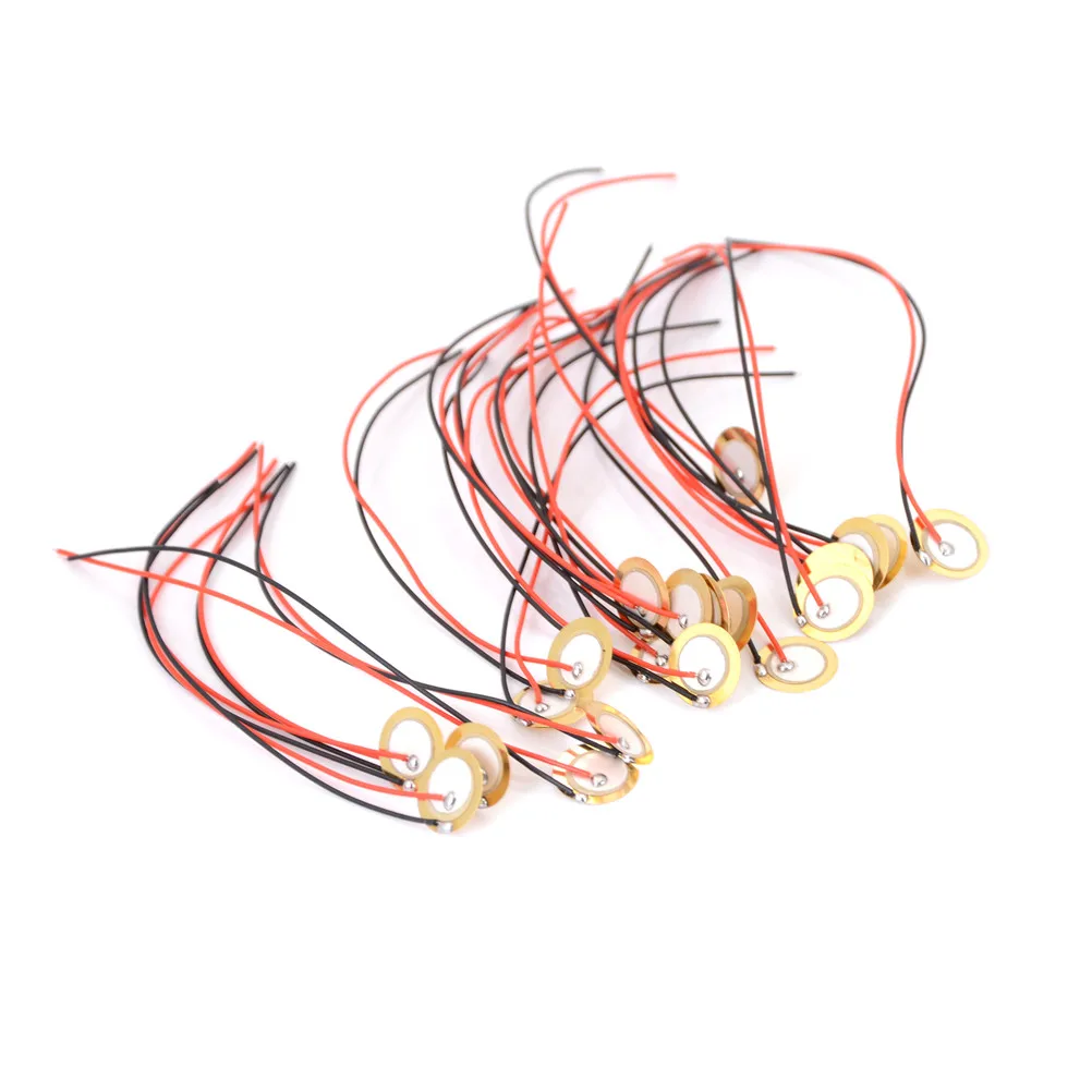 12mm Piezo Elements Sounder Sensor Trigger Drum Disc + Wire Copper