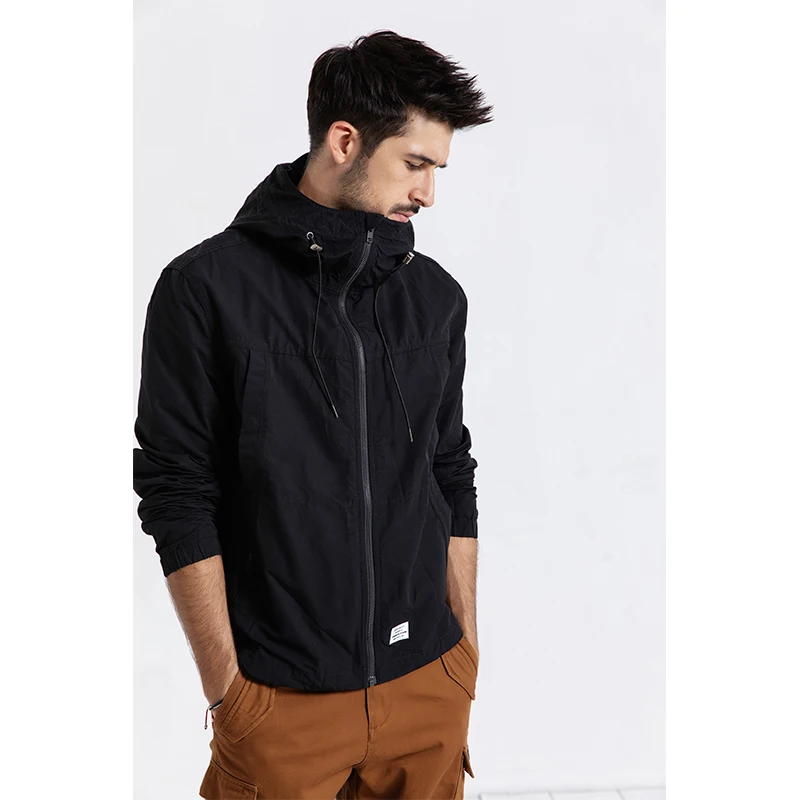 

SIMWOOD New autumn Jacket Men 2019 Safari Style Thin Jackets Hooded windbreaker Slim Fit Fashion High Quality Coats 190079