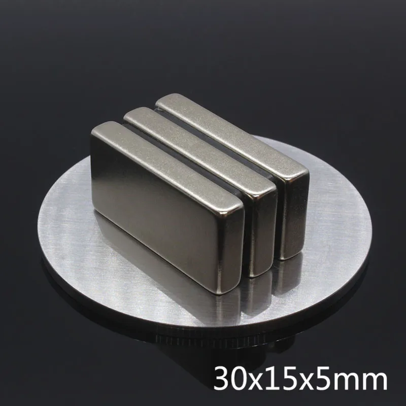 

10pcs 30*15*5 Bulk N35 Super Powerful Strong Rare Earth Block NdFeB Magnet Neodymium Magnets 30*15*5mm Free Shipping 30X15X5
