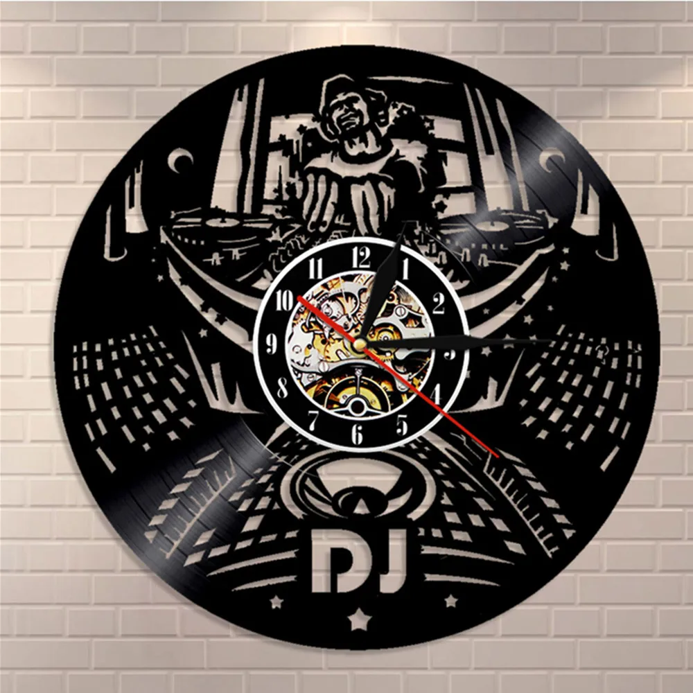 1Piece DJ Vinyl Record Wall Clock Disco Interior Wall ...