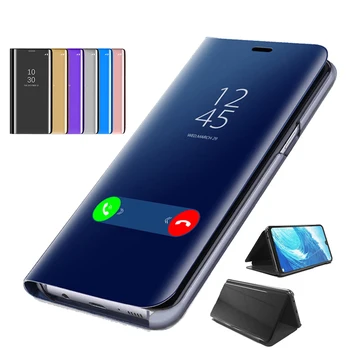 

100pcs Leather Flip Stand Case For Xiaomi Mi Note 10 Pro 9T CC9E 9 8 SE A1 Max Mix 3 F1 Clear View Smart Mirror Shockproof Cover