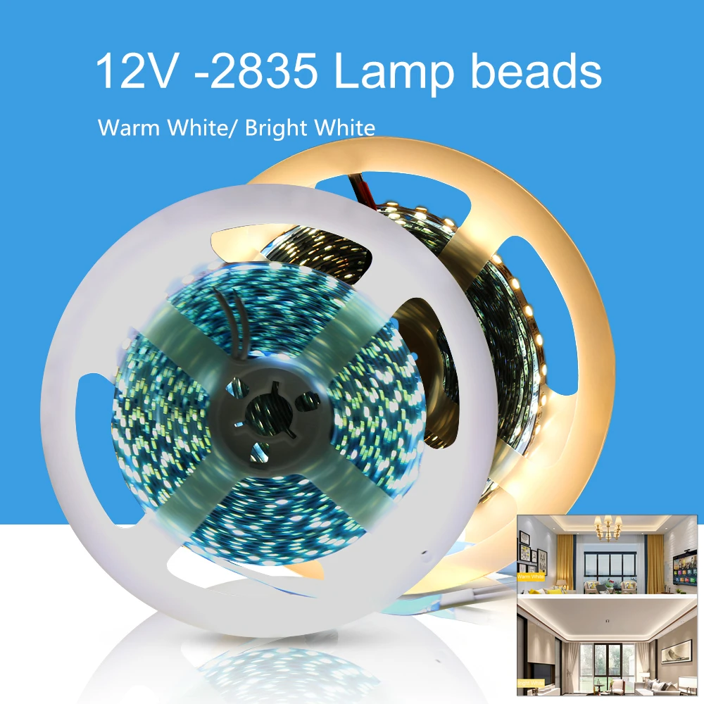 2835 Светодиодная лента водонепроницаемая светодиодная лента лампа 120 светодиодный/м 5 метров гибкий свет белый/теплый для гостиной сад