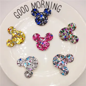 

Wholesale 200pcs/lot Shiny Cat Head Shape Padded Appliques For Clothes Sewing Supplies DIY Craft Decoration