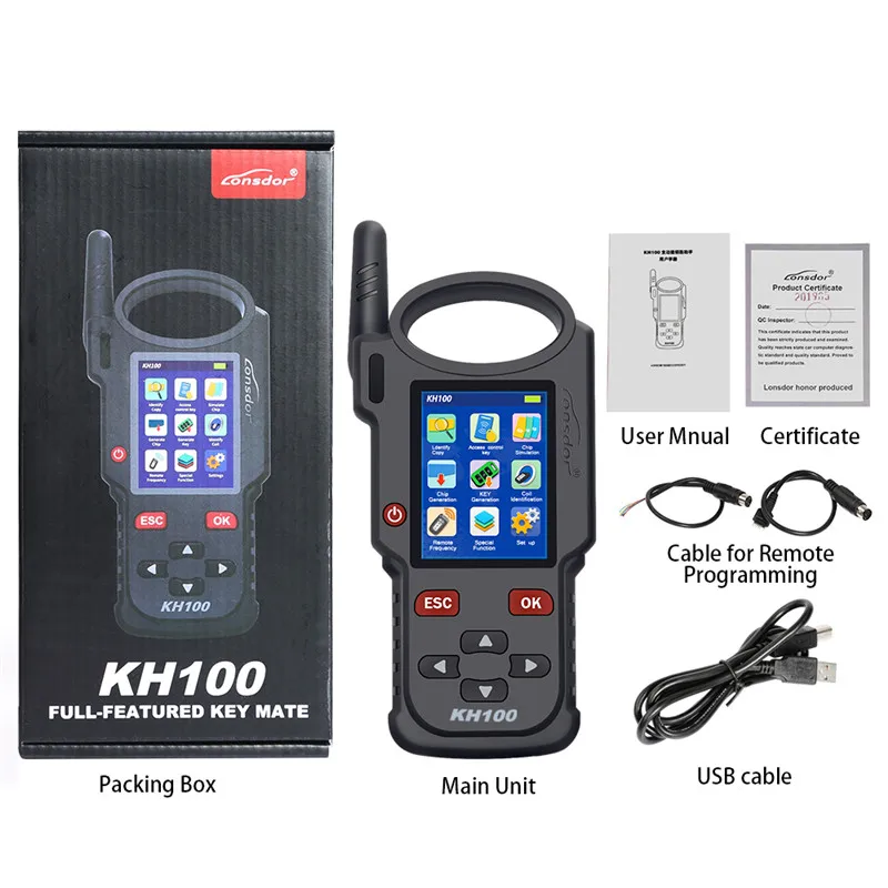 

Lonsdor KH100 Key Programmer Hand-Held Remote Frequency Tester Chip Generator Detect IMMO Unlock Smart Key for Toyota