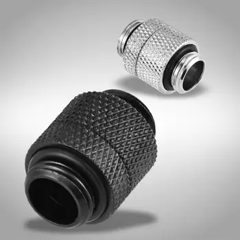 

G1/4 Thread 360 Degree Rotary Tube Adapter for Computer Water Cooling System Black Silver