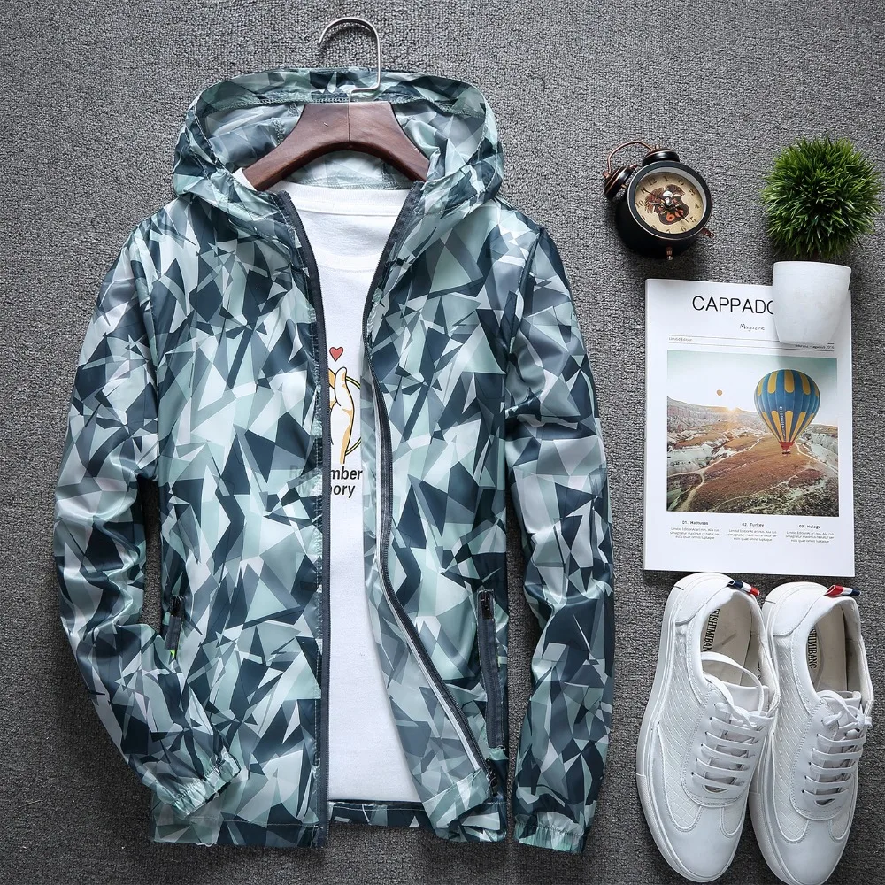 Giacca Donna Camouflage Sottile - Cappotto Utility Con Zip E Tasche, Taglie Dalla S Alla XLL