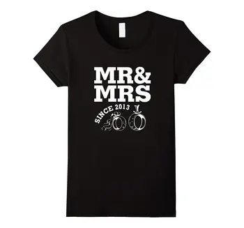 

4th Wedding Anniversary Gift - Mr & Mrs Since 2013 T Shirt Femme Hipster Brand Fashion Harajuku Kawaii Punk Tops