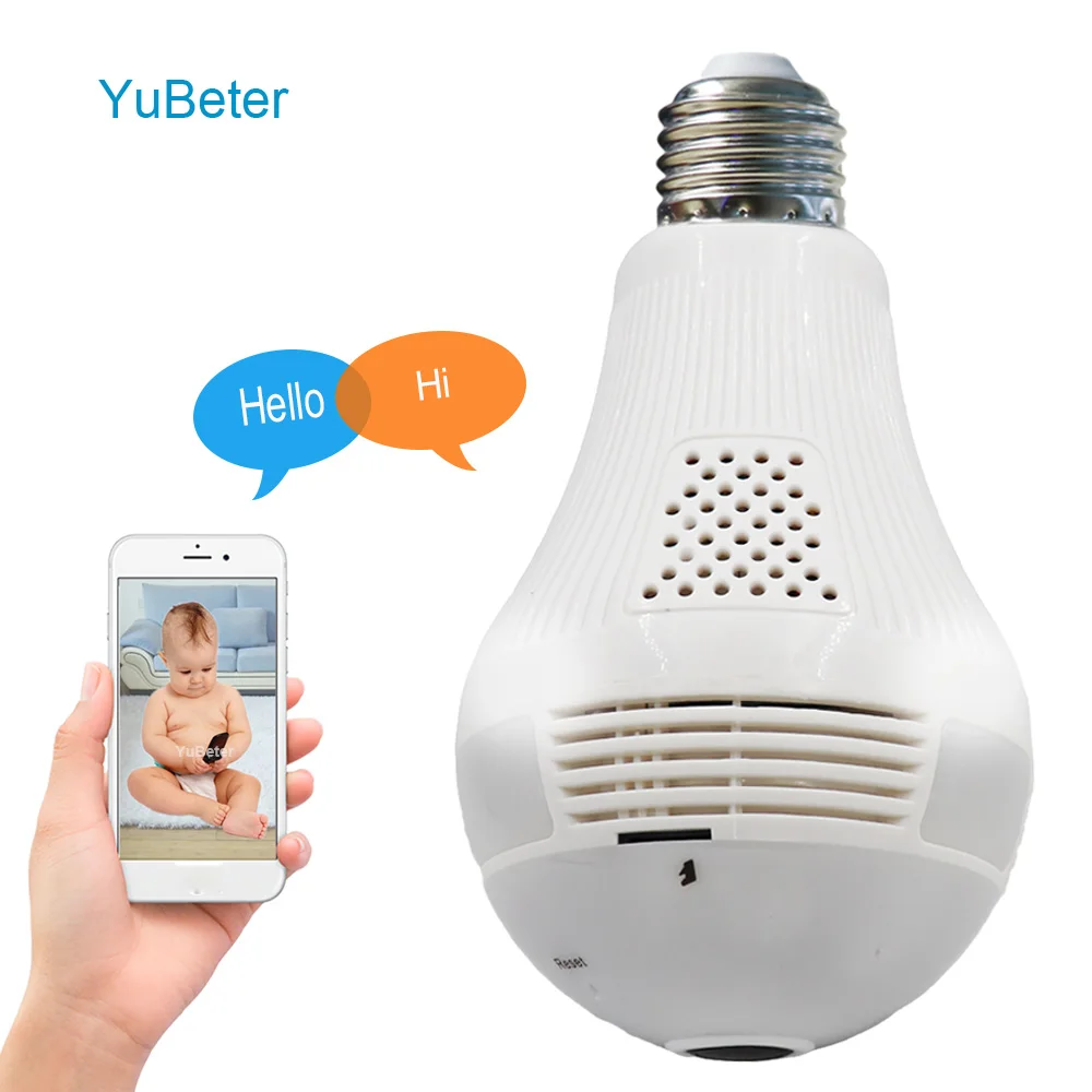 960//1080P Infrared IP Camera Light Bulb WiFi Wireless Panoramic Surveillance