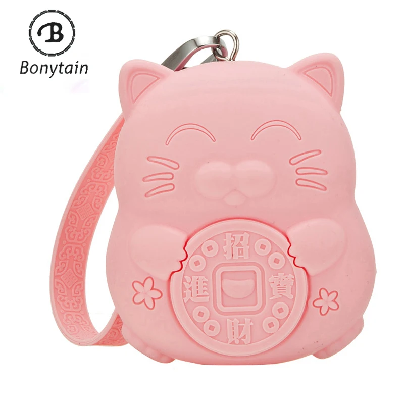 Lucky Cat Girls Silicone Coin Purse Change Wallet Purse Women Men Key Wallet Coin Bag Children Christmas Gifts Storage Bag
