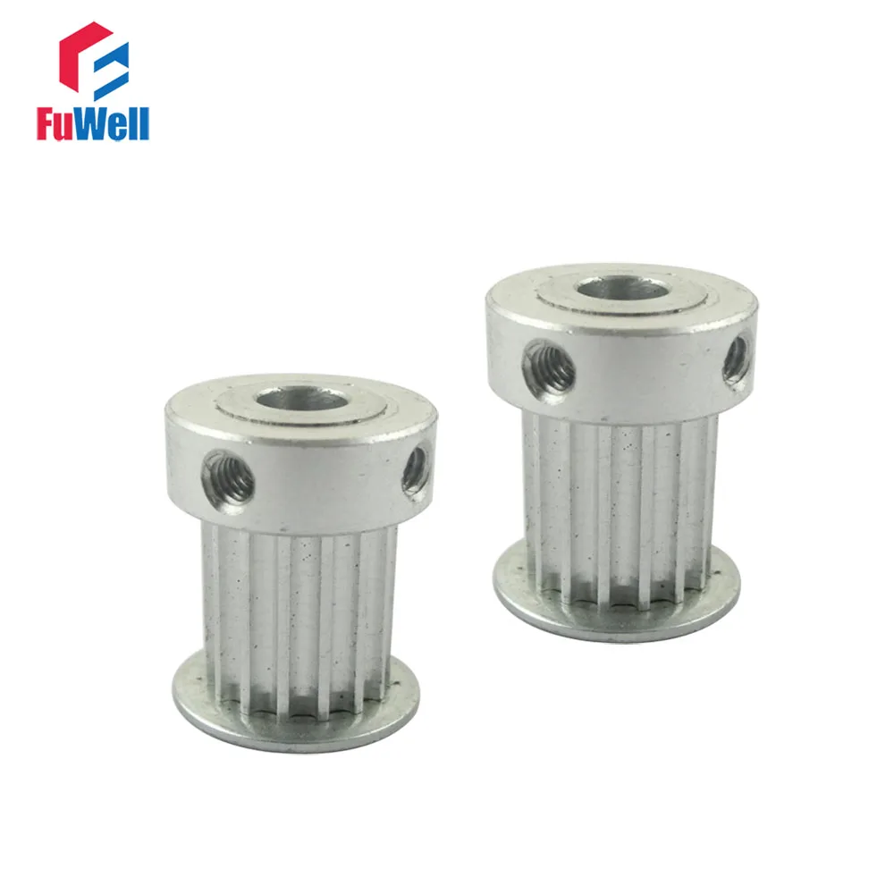 

2pcs HTD 3M 14T Timing Pulley 3mm Pitch 6/6.35mm Inner Bore 11mm Belt Width Aluminum Alloy Timing Belt Synchronizing Pulley