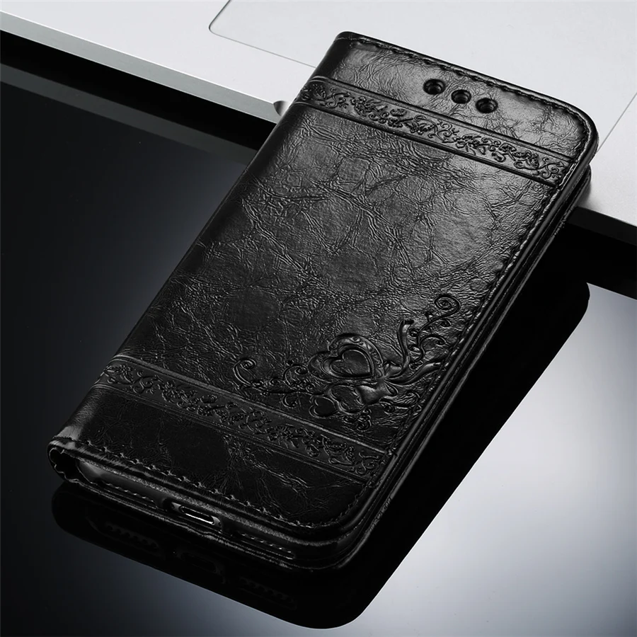 Флип чехол USLION для iPhone 6 7 8 Plus X XR XS Max Роскошный Ретро с 3D принтом и цветами телефона