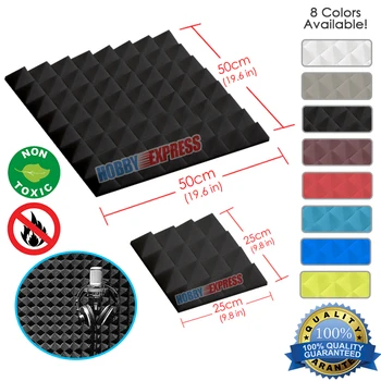 

Arrowzoom Acoustic Panel Pyramid Sound Absorption Studio Soundproof Foam Tiles 19.6*19.6*1.9" / 9.8*9.8*1.9" KK1034