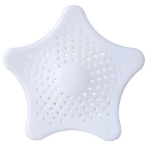 Кухонный Силиконовый Фильтр для раковины пятиконечная звезда фильтр для раковины Ванная комната присоска напольные стоки душ волосы канализационный фильтр дуршлаги - Цвет: White