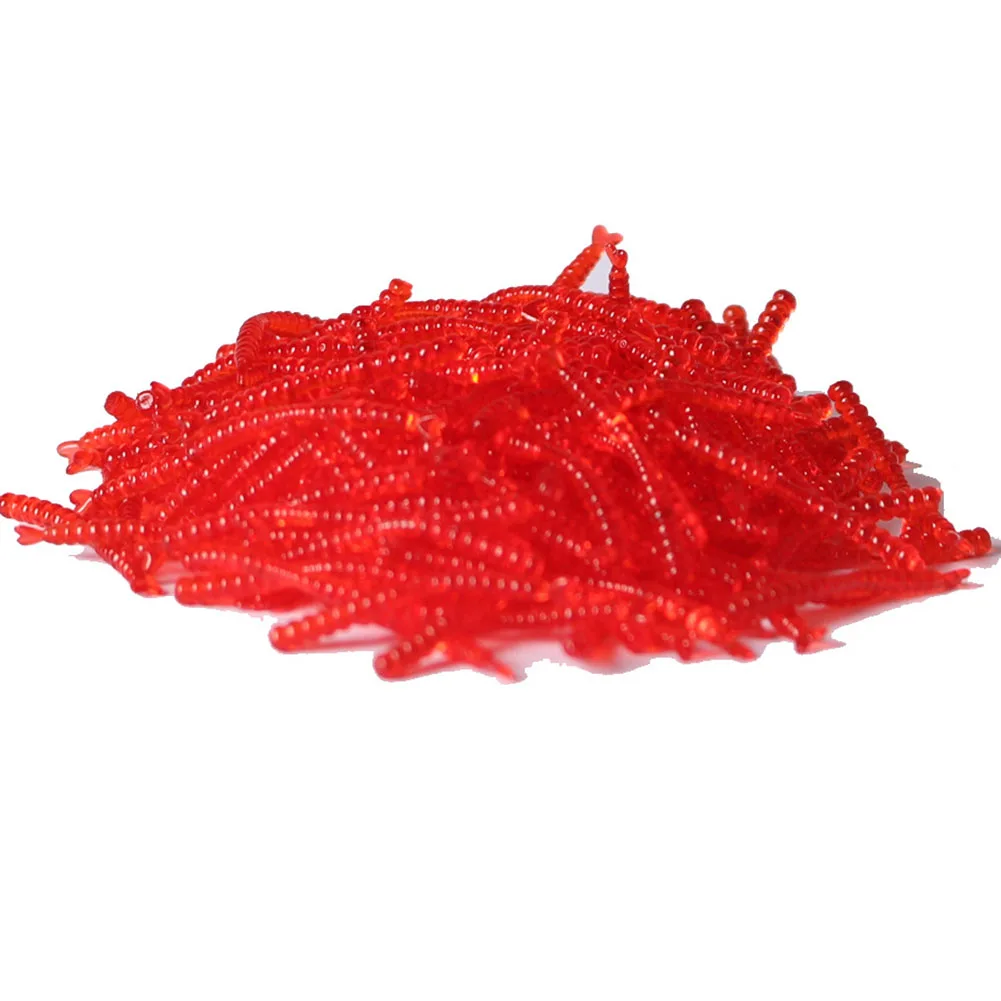 

20Pcs/2cm Red Reusable Life-like Grub Lure Silicon Fish Baits Fishing Artificial Worm Bait