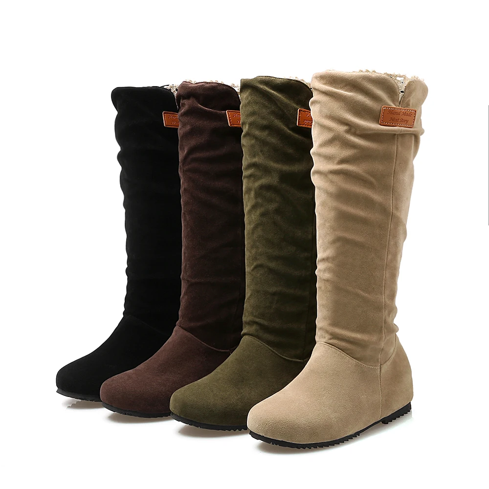 

2016 new fashion ladies shoes and leg scrub round female boots black Brown Beige green army boots