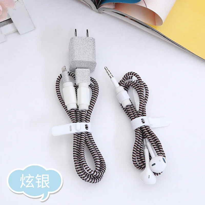 Мультфильм USB кабель наушники протектор набор с намоткой кабеля мультфильм стикер USB зарядное устройство протектор сердцевины кабеля для iphone 6 7P 8 - Цвет: style 10