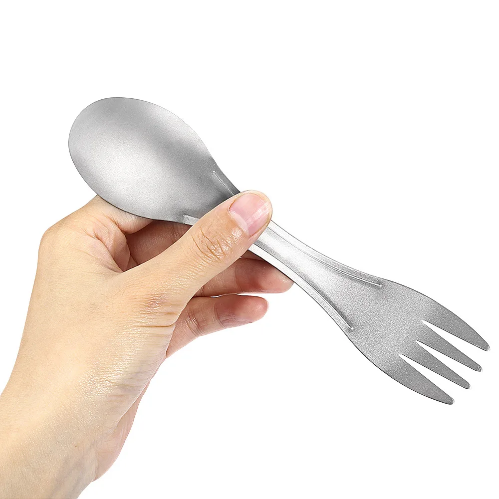 Outdoor Camping Picnic titanium Spoon Tableware titanium Fork Ultralight pure titanium Spork