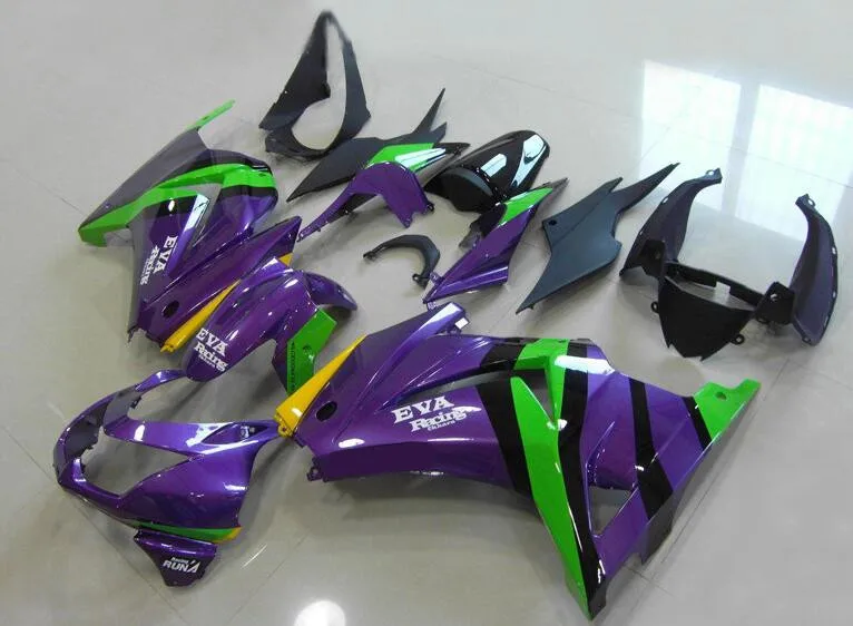 

3Gifts New Injection ABS Fairing kit for Kawasaki ninja250 2008-2014 EX250 ZX250R 2008 09 10 11 12 13 14 fairings purple green