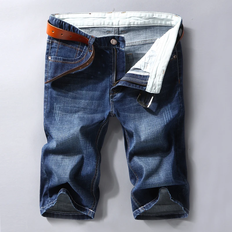 Men Denim Shorts 2019 Summer New Style Thin Section Elastic Force Slim Fit Short Jeans Male Brand Clothing Black Blue Men Denim Shorts 2019 Summer New Style Thin Section Elastic Force Slim Fit Short Jeans Male Brand Clothing Black Blue