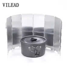 Outdoor 8 Plates Foldable Outdoor Camping Cooking Cooker Gas Stove Wind Shield Screens Windshield