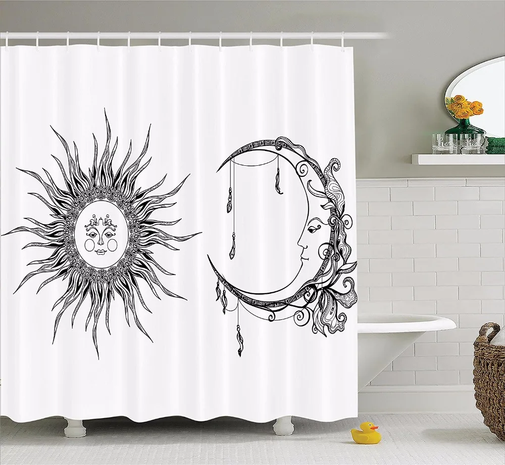 Seni Berkualitas Tinggi Shower Tirai Bulan Matahari Kartun Karakter