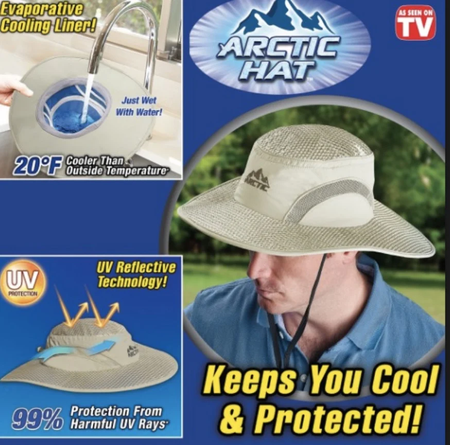 

Hot Summer Wide Brim Sun Hat UV Protection Arctic Cap Hat Cooling Ice Cap Sunscreen Hydro Cooling Bucket Hat